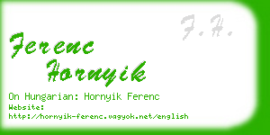 ferenc hornyik business card